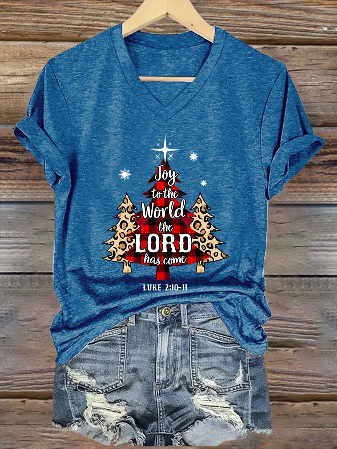 Women'S Casual Christmas Print Short-Sleeved T-Shirt