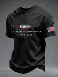 Men's 250 Years Of Independence Print Round Neck T-shirt