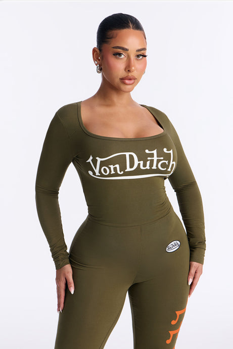 Von Dutch Babe Flare Leg Jumpsuit