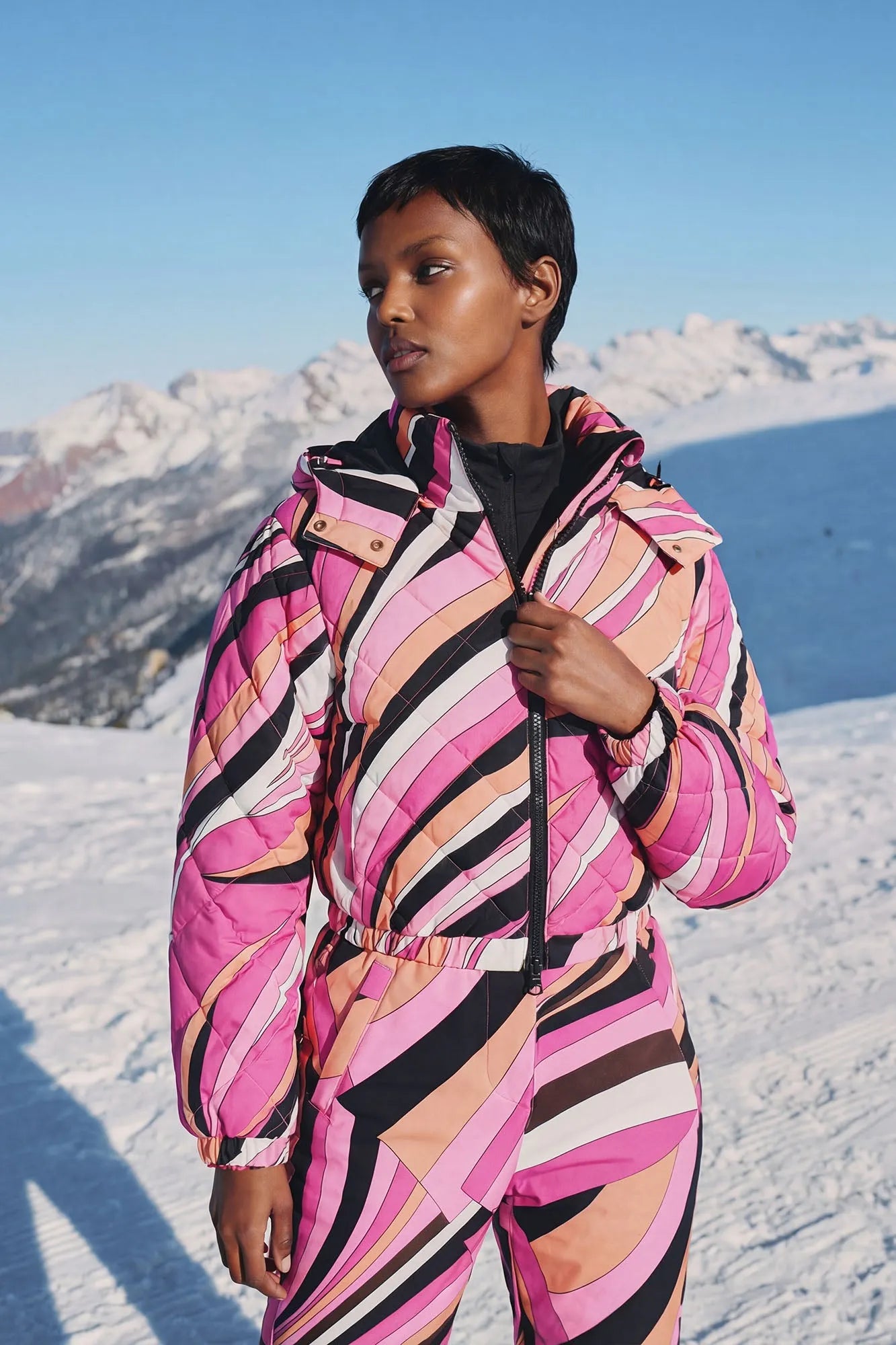 Snow Days Quilted Puffer Jacket - Black