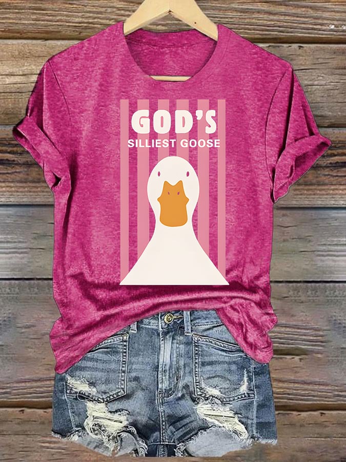 Women's  God's Silliest Goose Christian Kid T-Shirt