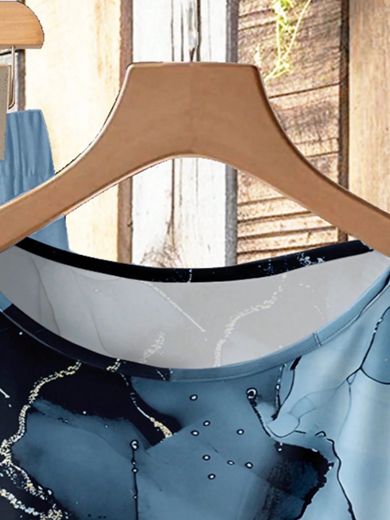 Women's Aqua Blue Summer Casual Vacation Holiday 2 Pieces Set,Abstract Floral Pattern Shirt With Tie Bow & Loose Straight Leg Pants,Vintage Style