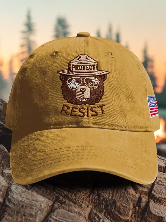 Retro Protect And Resist Print Baseball Cap