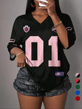 Y2K Vintage Mesh Sports Jersey Shirt for Women - V-Neck