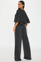 Strollin' Around Pant Set - Charcoal