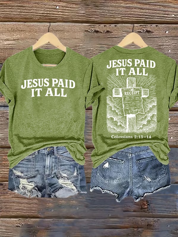 Women's  Jesus Paid It All Christian T-Shirt