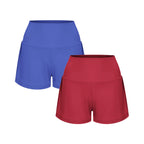 2-Piece Super High Waisted Back Pocket & Side Hidden Pocket 2-in-1 Yoga Shorts 3" Set