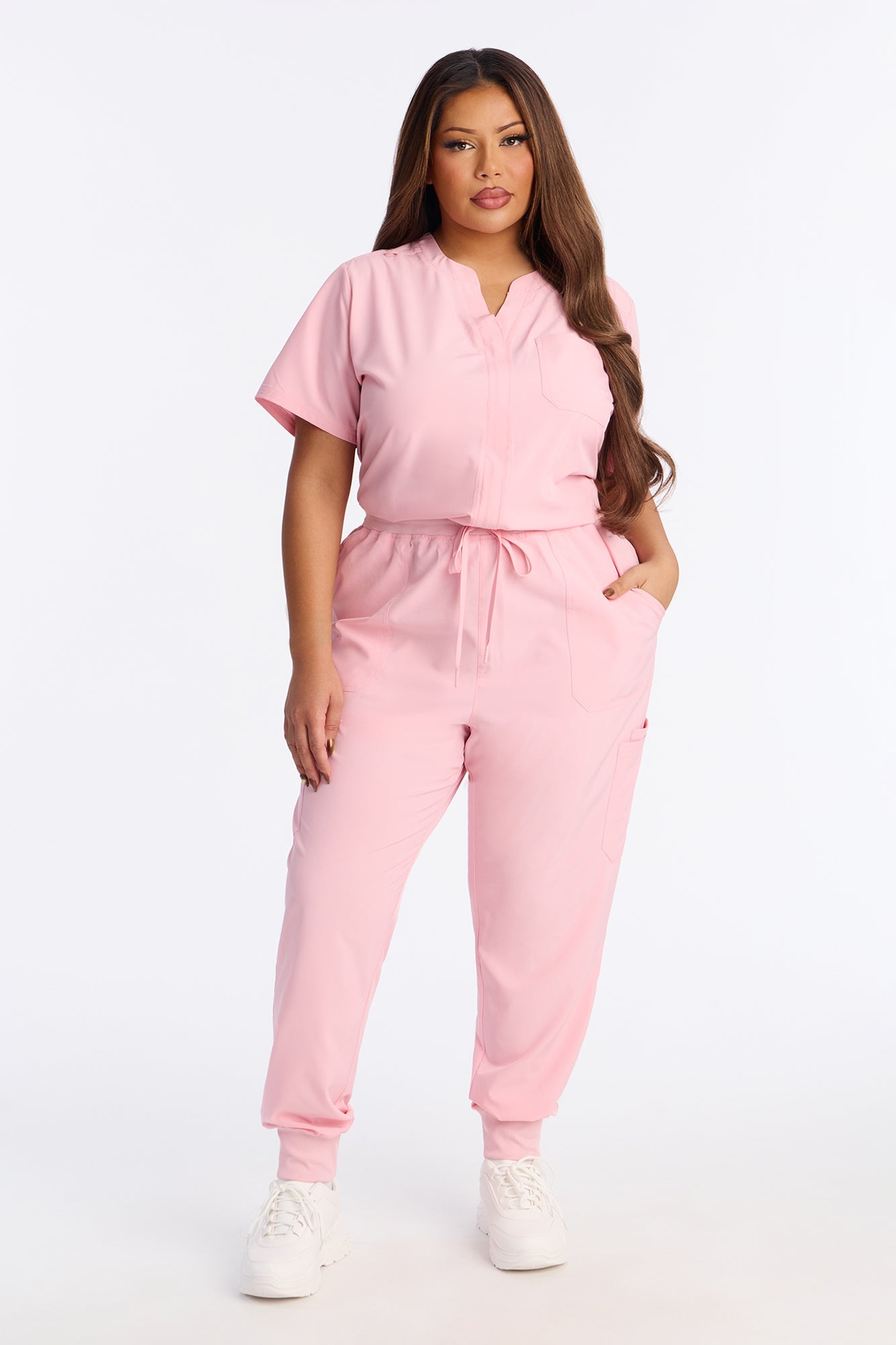 Full Shift Stretch Jogger Scrub Uniform Jumpsuit - Black