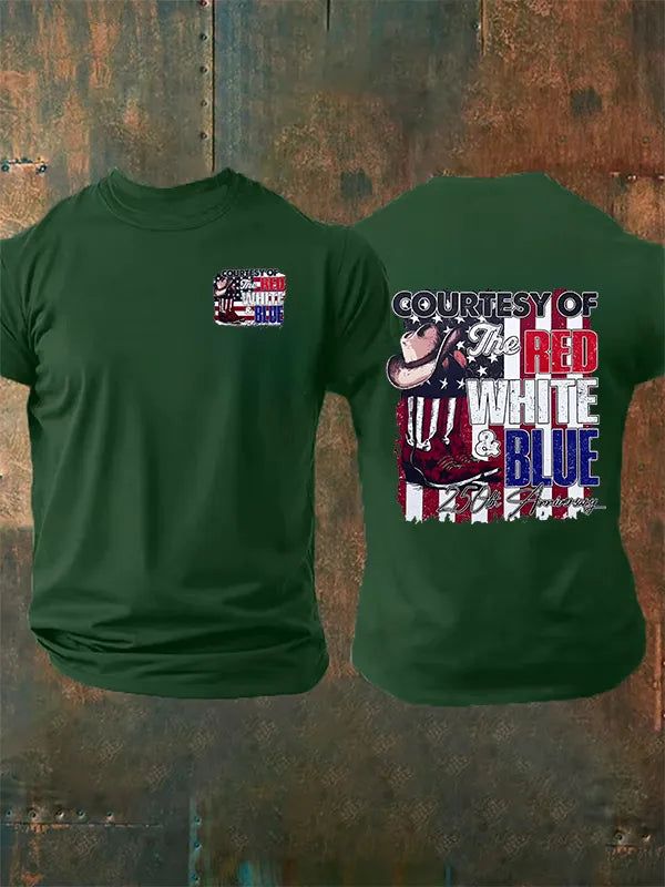 Men's  Courtesy Of Red White And Blue, 250th Anniversary Freedom T-Shirt