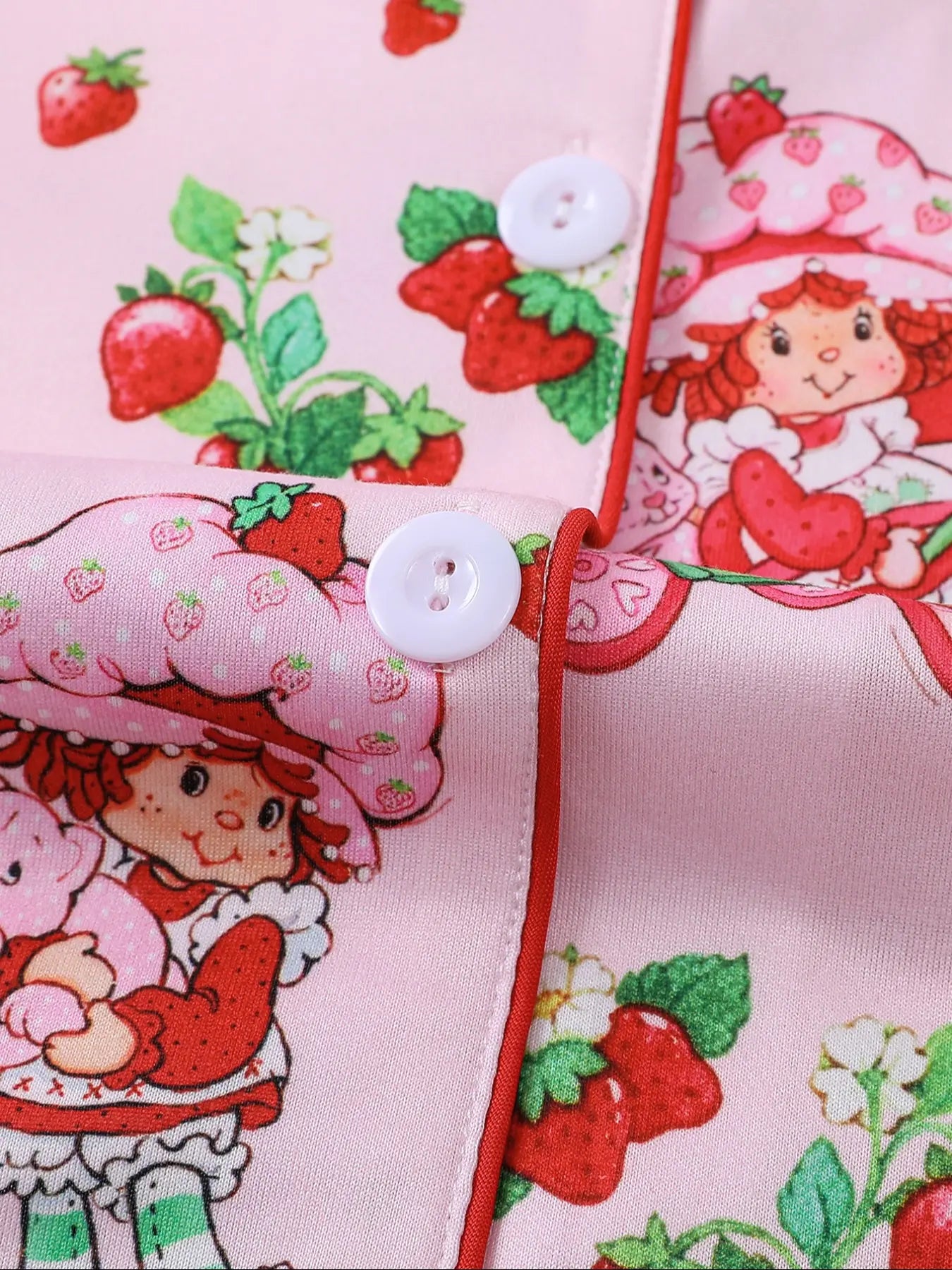 Women's Cute Strawberry Pattern Print Sleepwear Set