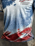 Men's Retro "Patriot" Color-Block Short-Sleeve Polo Shirt
