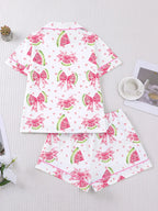 Women's 2-Piece Waffle Printed Sleepwear Set