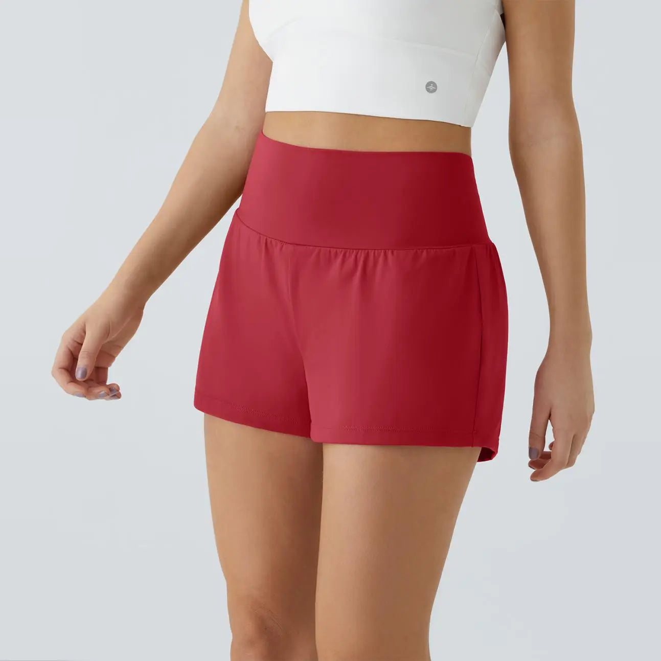 2-Piece Super High Waisted Back Pocket & Side Hidden Pocket 2-in-1 Yoga Shorts 3" Set