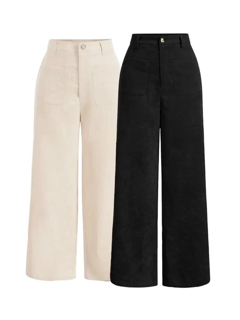 Women's High Waist Wide Leg Button Front Pants