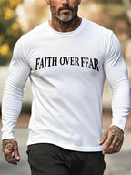 🔥Buy 3 Get 15% Off🔥Men's Faith Over Fear Printed Casual T-Shirt