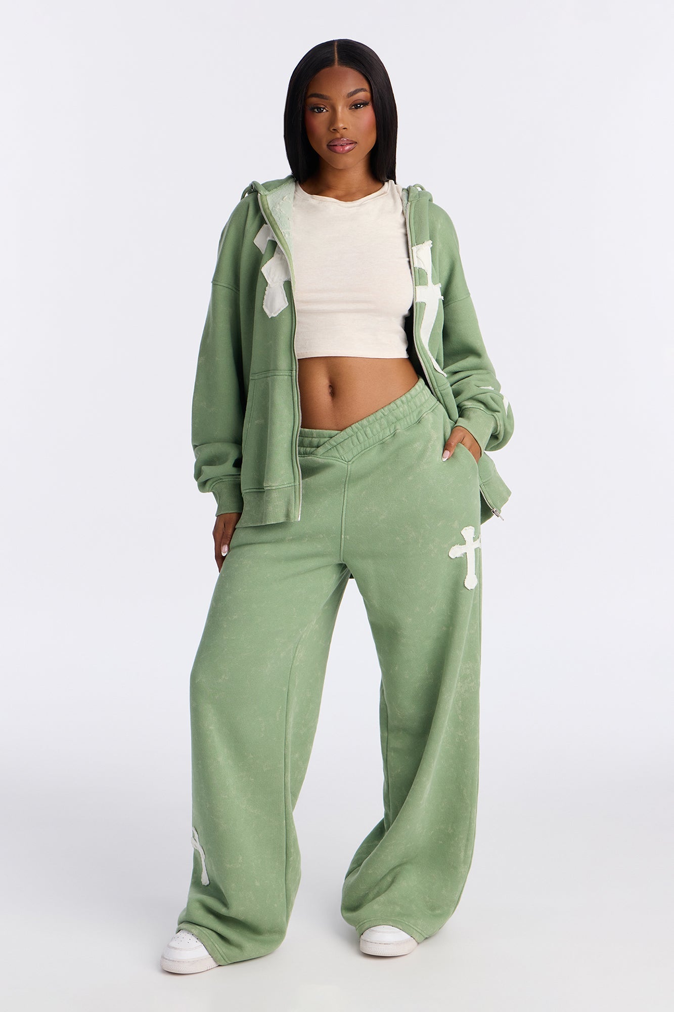 Double The Intentions Washed Fleece Pant - Pink