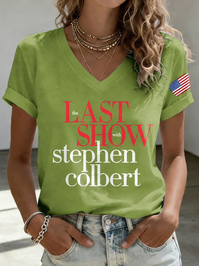 🔥Buy 3 Get 15% Off🔥V-Neck Retro Last Show Print T-Shirt