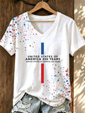 Women's America 1776-2026 Rhinestone Pattern T-Shirt