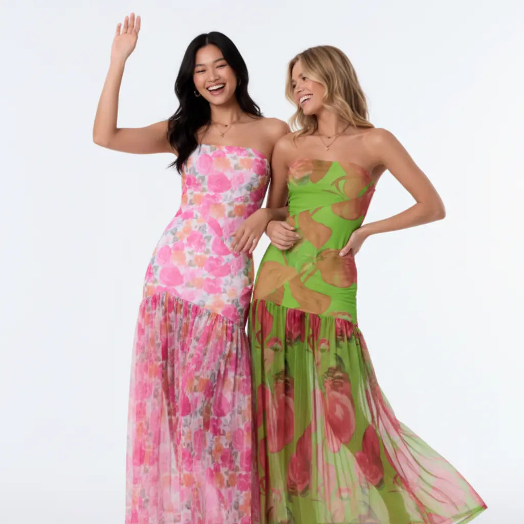 Women's Tube Top DressStrapless Backless Mesh Patchwork Tropical Leopard Print High Slit Long Dress for Party Club Night Polyester