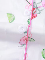 Women's Casual Pajama Set, Long Sleeve Button Front Shirt & Elastic Pants