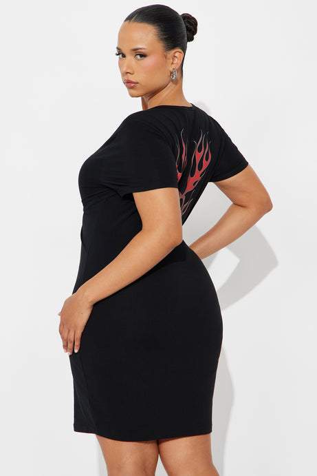 Von Dutch Flames Long Sleeve Mini Dress