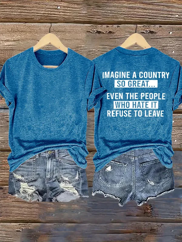 Women's   IMAGINE A COUNTRY  Print T-Shirt