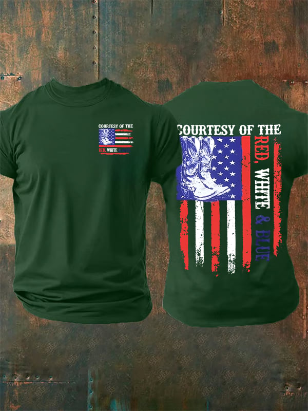 Men's  Courtesy Of Red White And Blue 250th Anniversary Flags T-Shirt