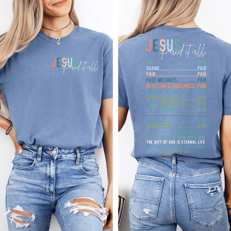 Women's  Jesus Paid It All Receipt Print T-Shirt