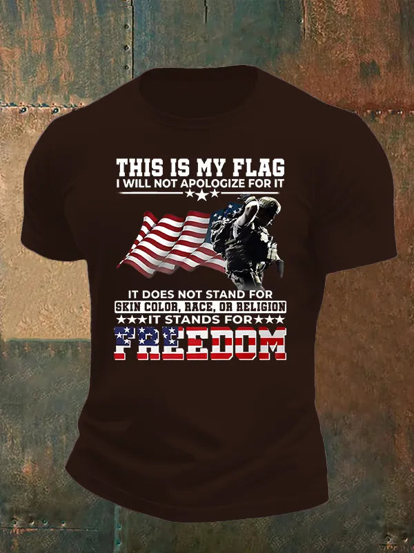 Men's  THIS IS MY FLAG Print T-Shirt