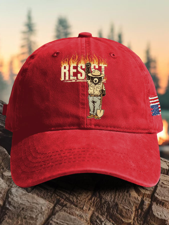 Retro Resist Save The Forest Service Print Baseball Cap