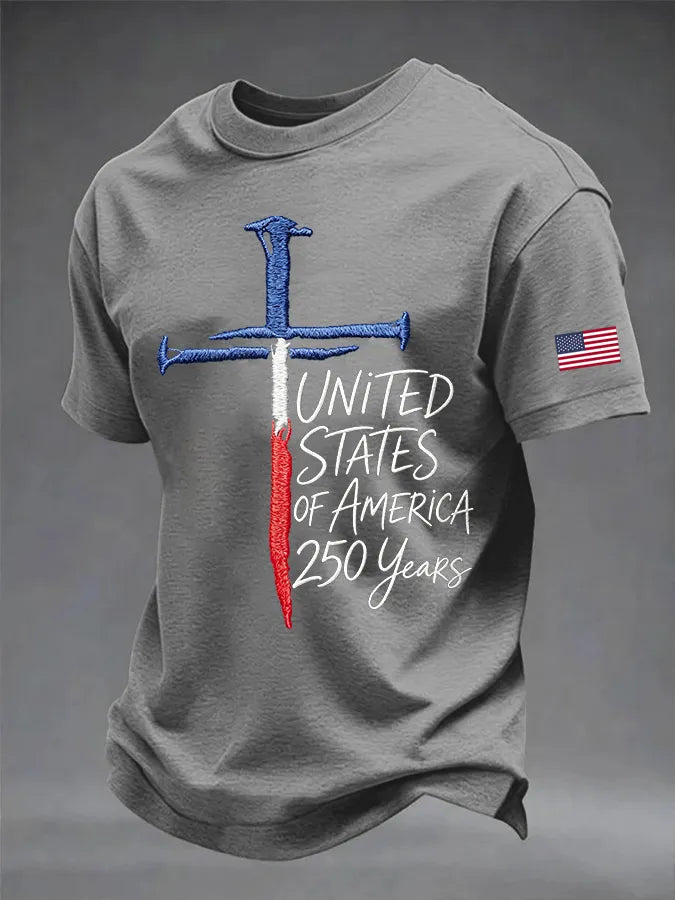 Girl Dad American Flag Men's Black Tee