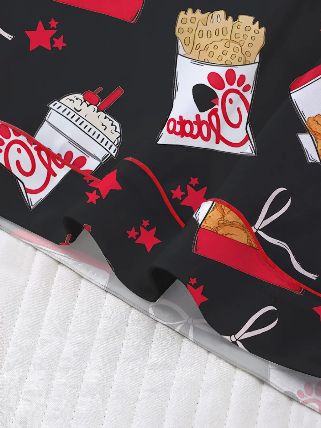 Women's Snack Chicken Bow Print Pajama Set