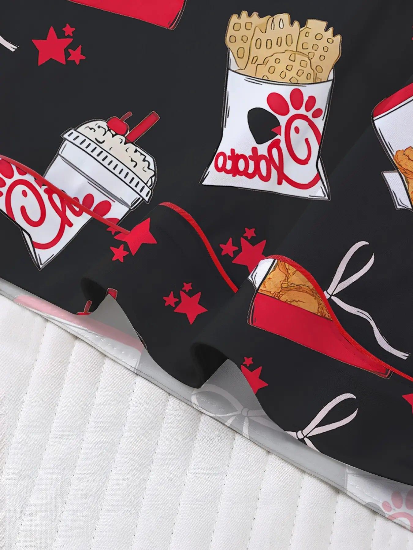 Women's Snack Chicken Bow Print Pajama Set