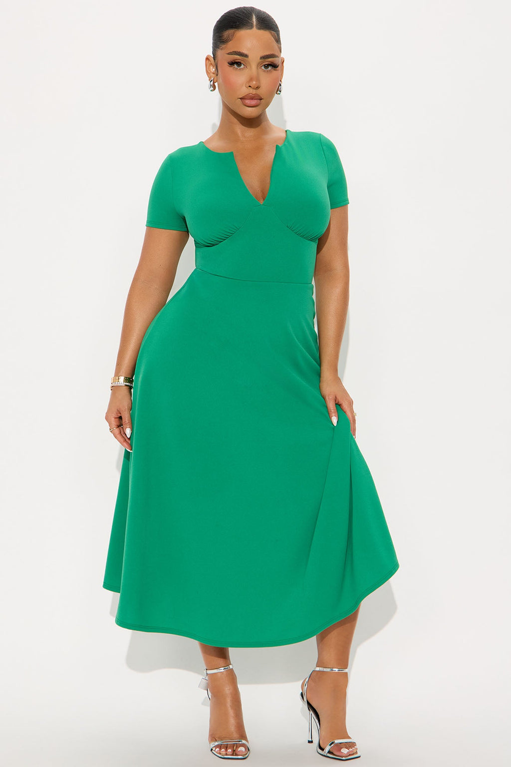 Charolette Short Sleeve Midi Dress - Black