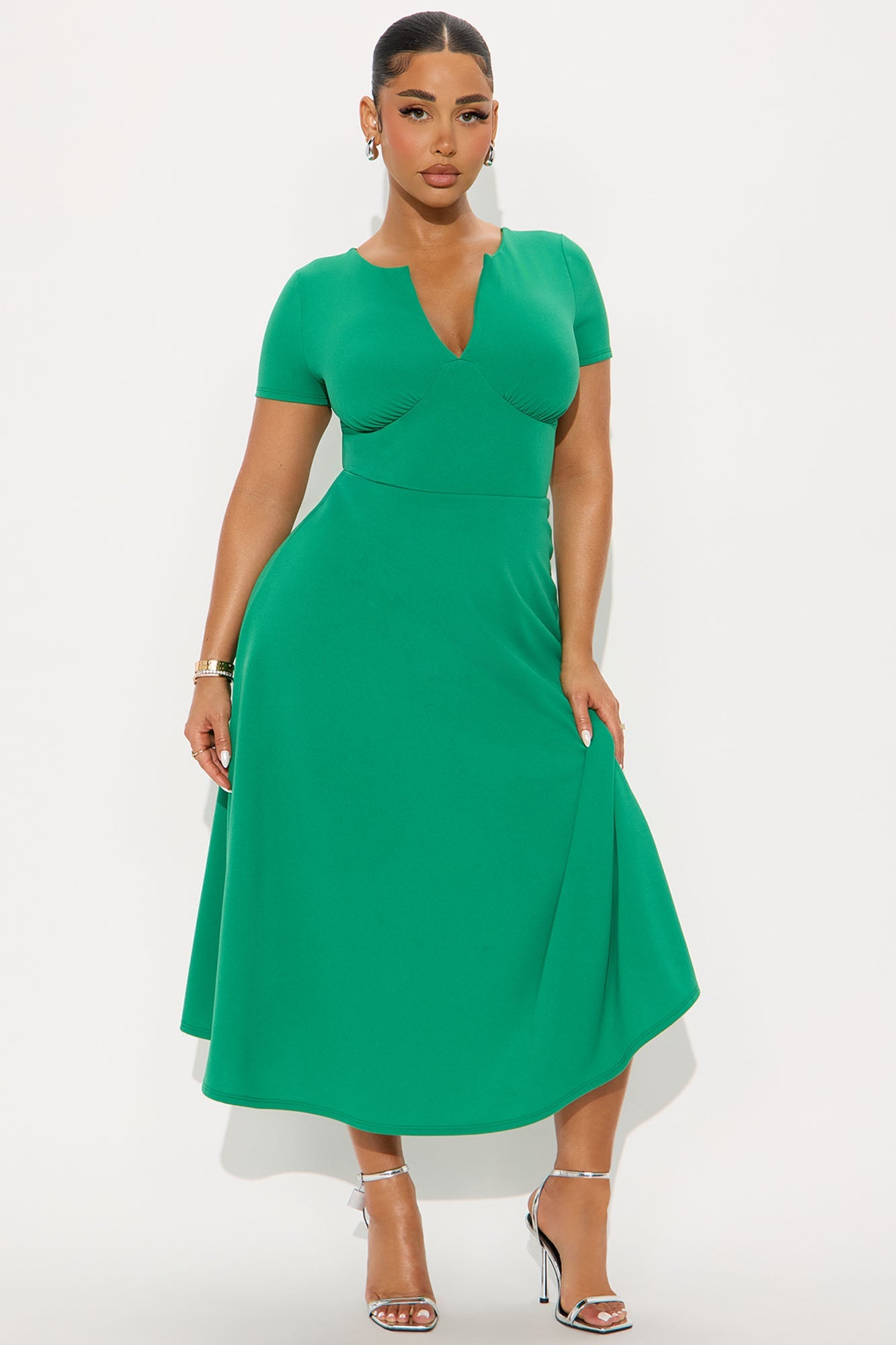 Charolette Short Sleeve Midi Dress - Black