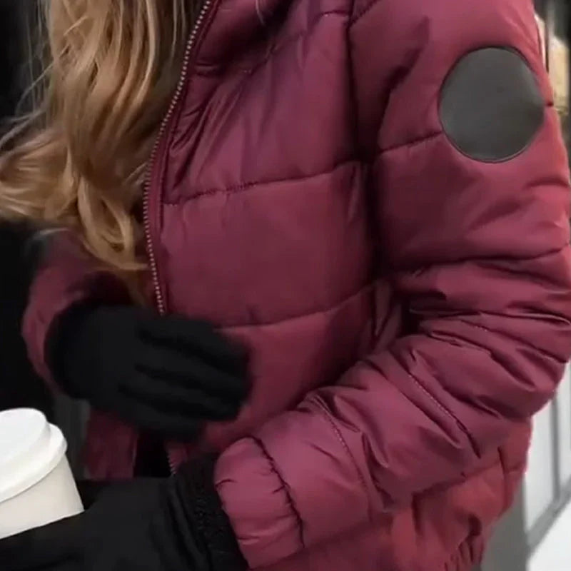 Damen lässige, warme Jacke mit Kapuze