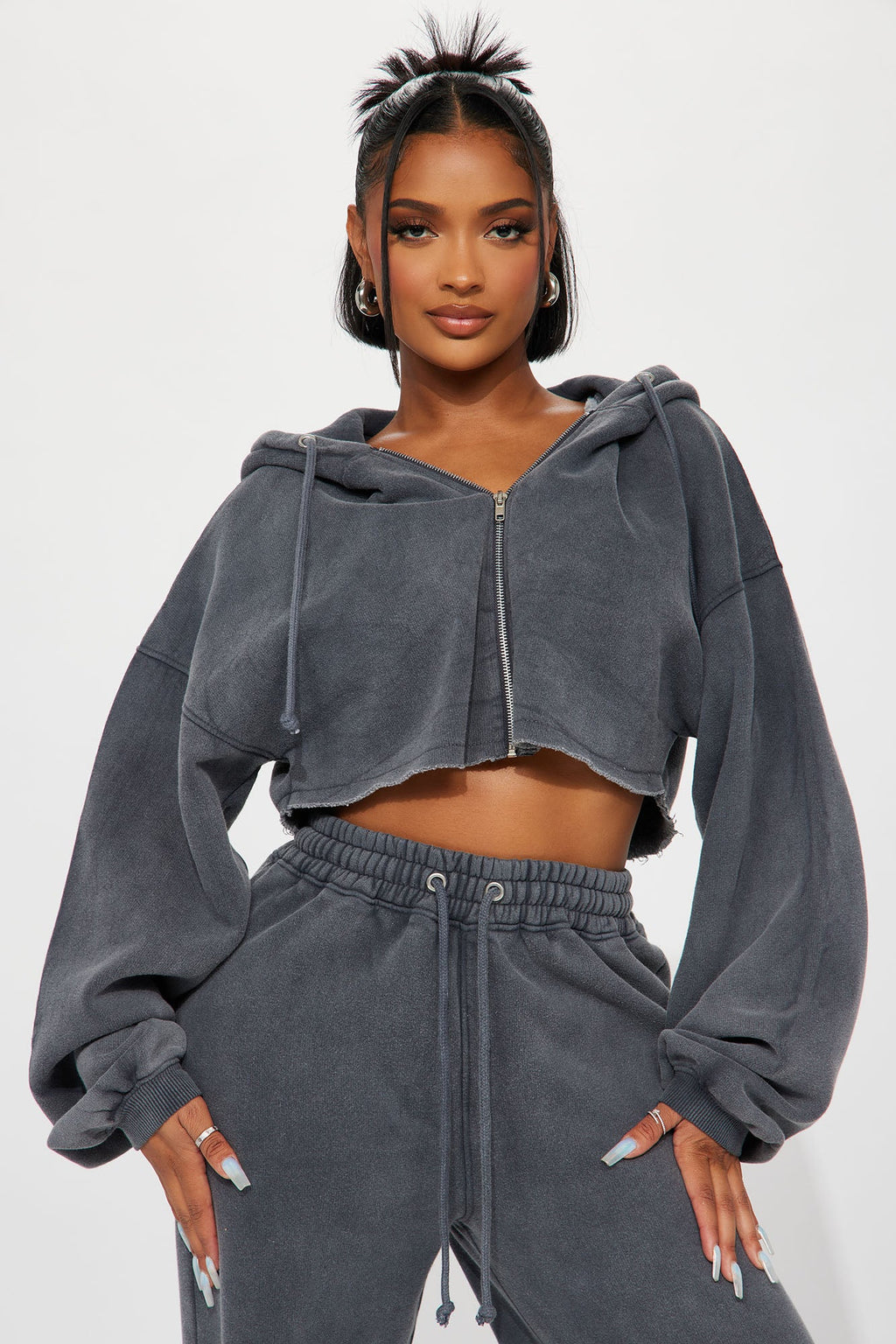 On The Go Fleece Pant Set - Blue
