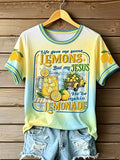 Life Gave Me Some Lemons, But My Jesus Will Turn Them Into Lemonade. Women'S Faith Print T-Shirt