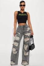 Von Dutch Ribbed Notch Neck Tank Top