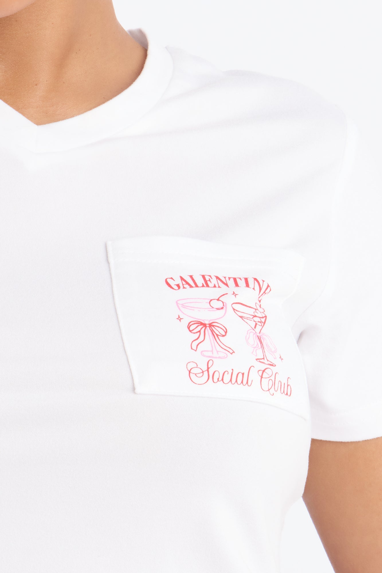 Galentine Social Club Short Sleeve PJ Boxer Short Set - White/Pink