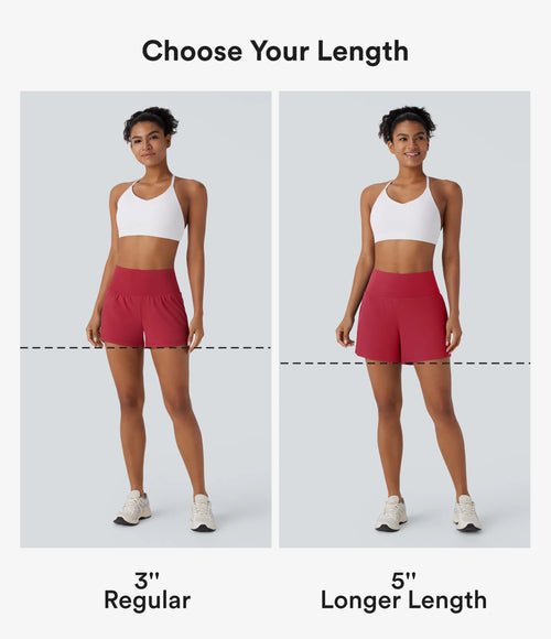 2-Piece Super High Waisted Back Pocket & Side Hidden Pocket 2-in-1 Yoga Shorts 3" Set