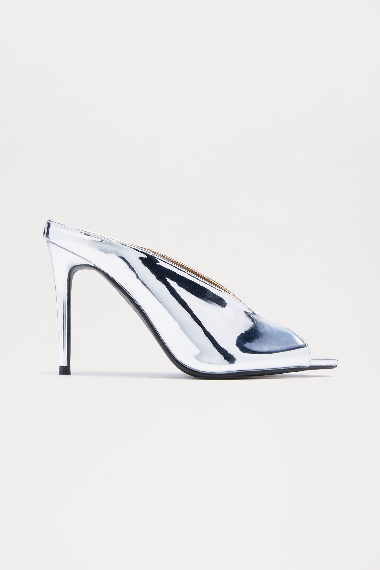 Kingsley Faux Patent Stiletto Heels - Black