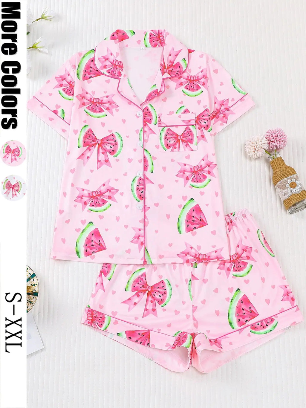 Women's 2-Piece Waffle Printed Sleepwear Set