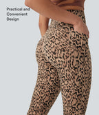 UltraSculptTM Leopard Print High Waisted Tummy Control Yoga Leggings with Pockets