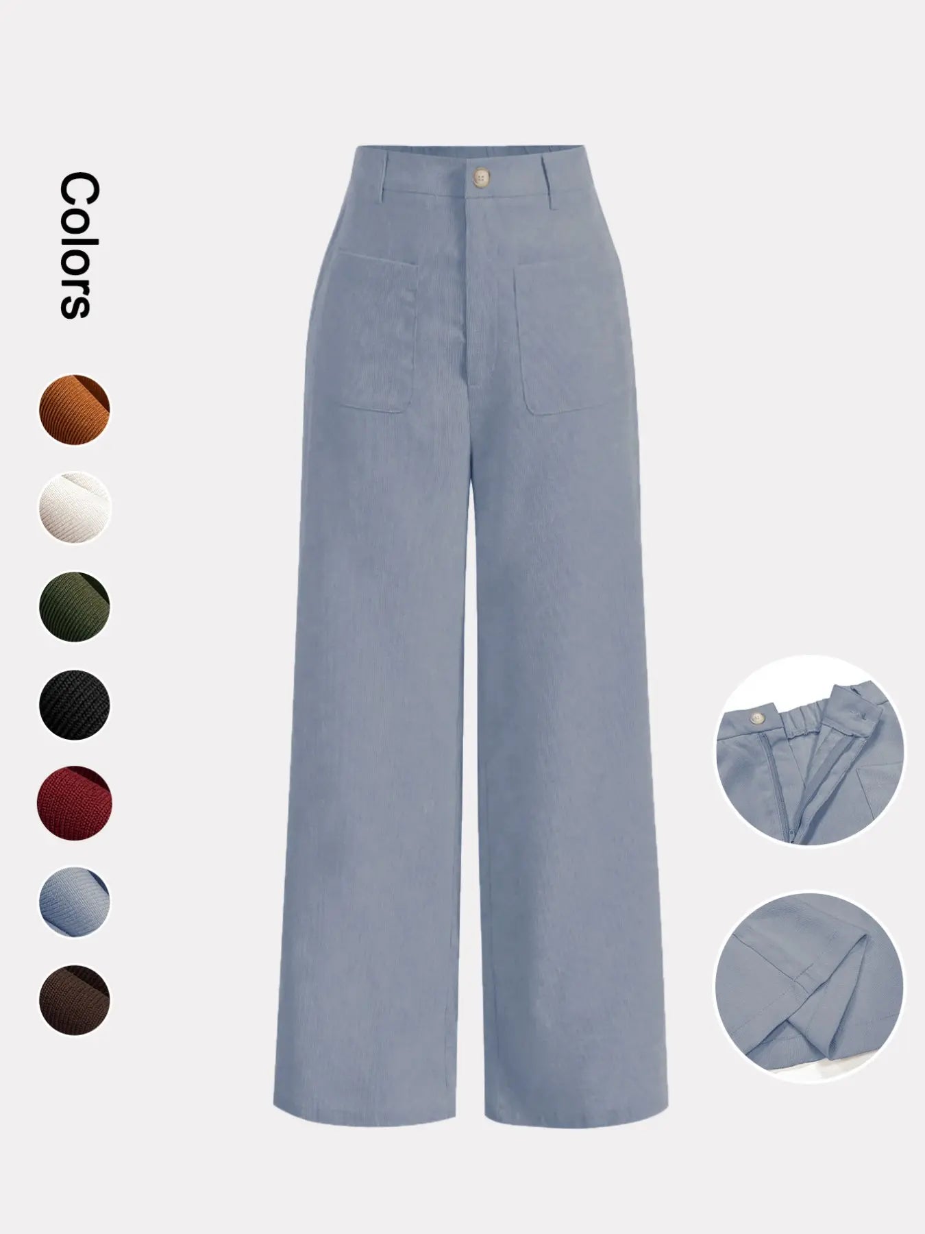 Women's High Waist Wide Leg Button Front Pants