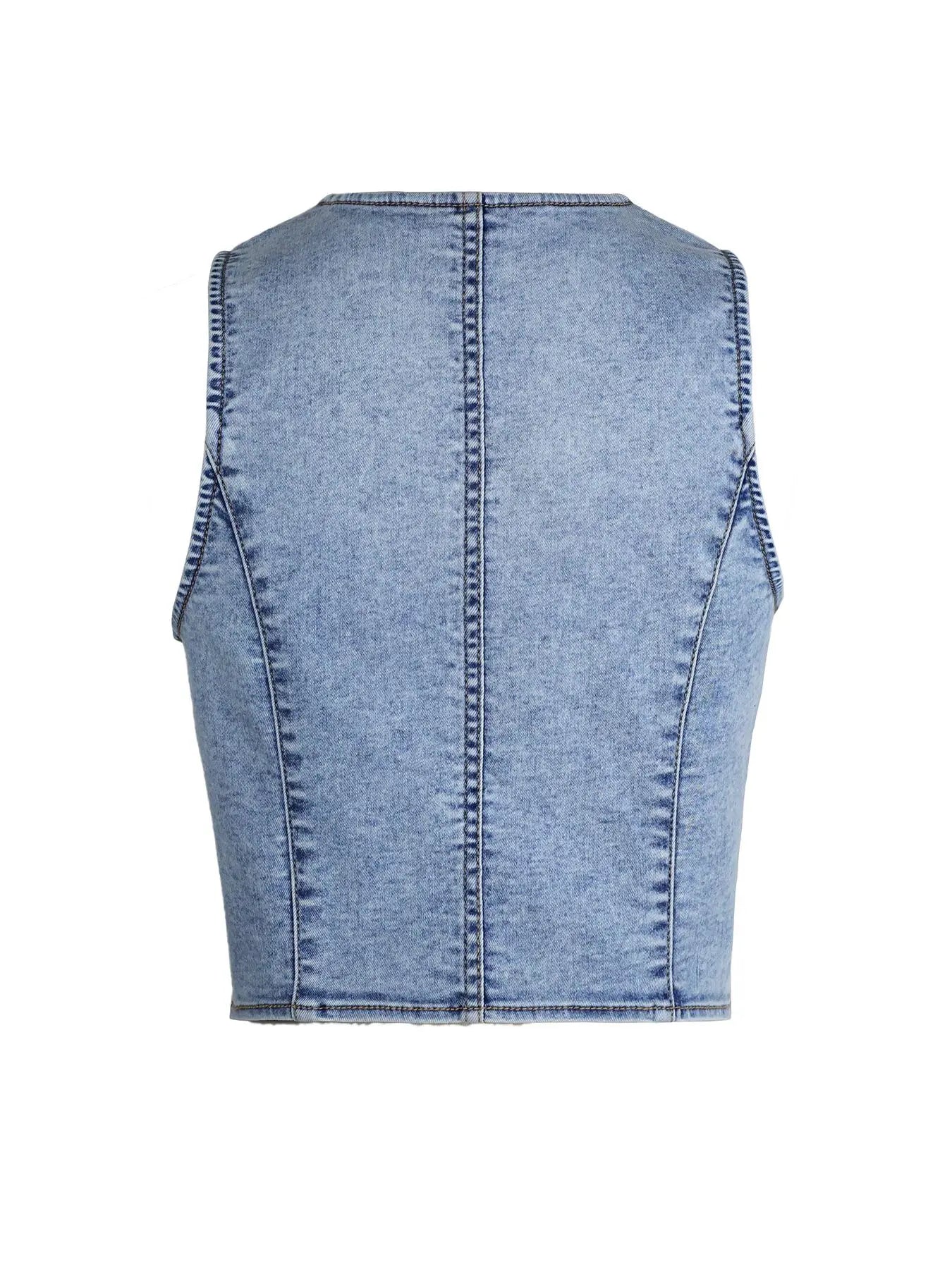 Women's Slim-Fit Denim Vest for Casual Summer Wear