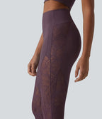 UltraSculptTM High Waisted Tummy Control Contrast Lace Yoga Flare Leggings with Pocket