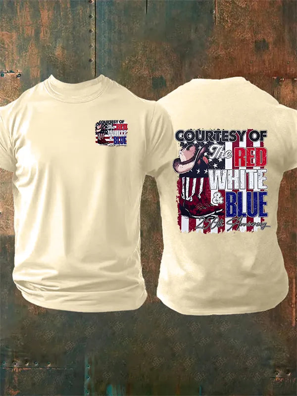 Men's  Courtesy Of Red White And Blue, 250th Anniversary Freedom T-Shirt