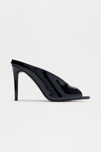 Kingsley Faux Patent Stiletto Heels - Black