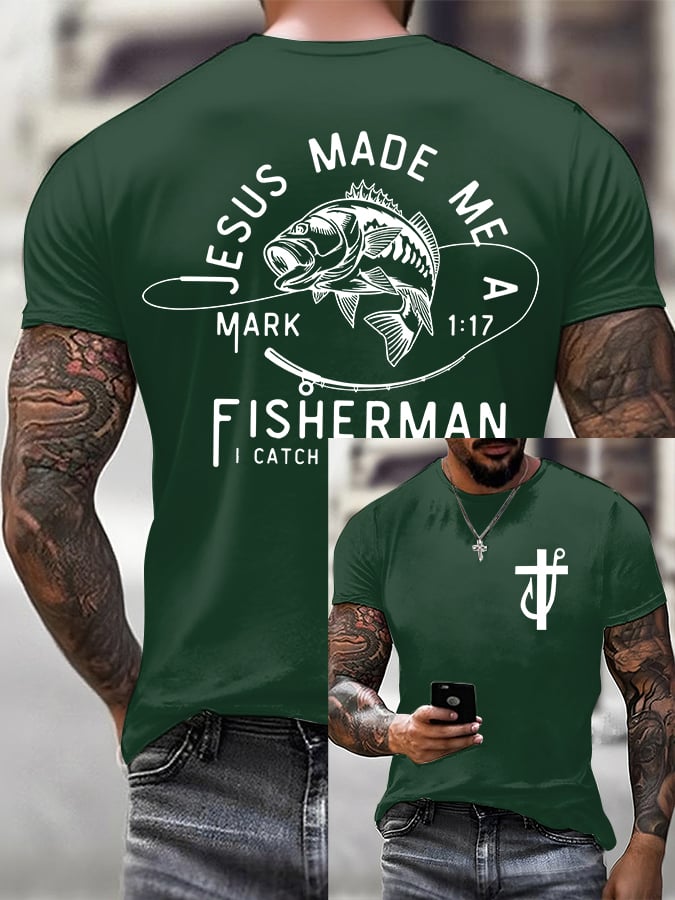 🔥Buy 3 Get 15% Off🔥🔥Hot Sale Picks 🔥Men'S Fishing Faith Short-Sleeved T-Shirt